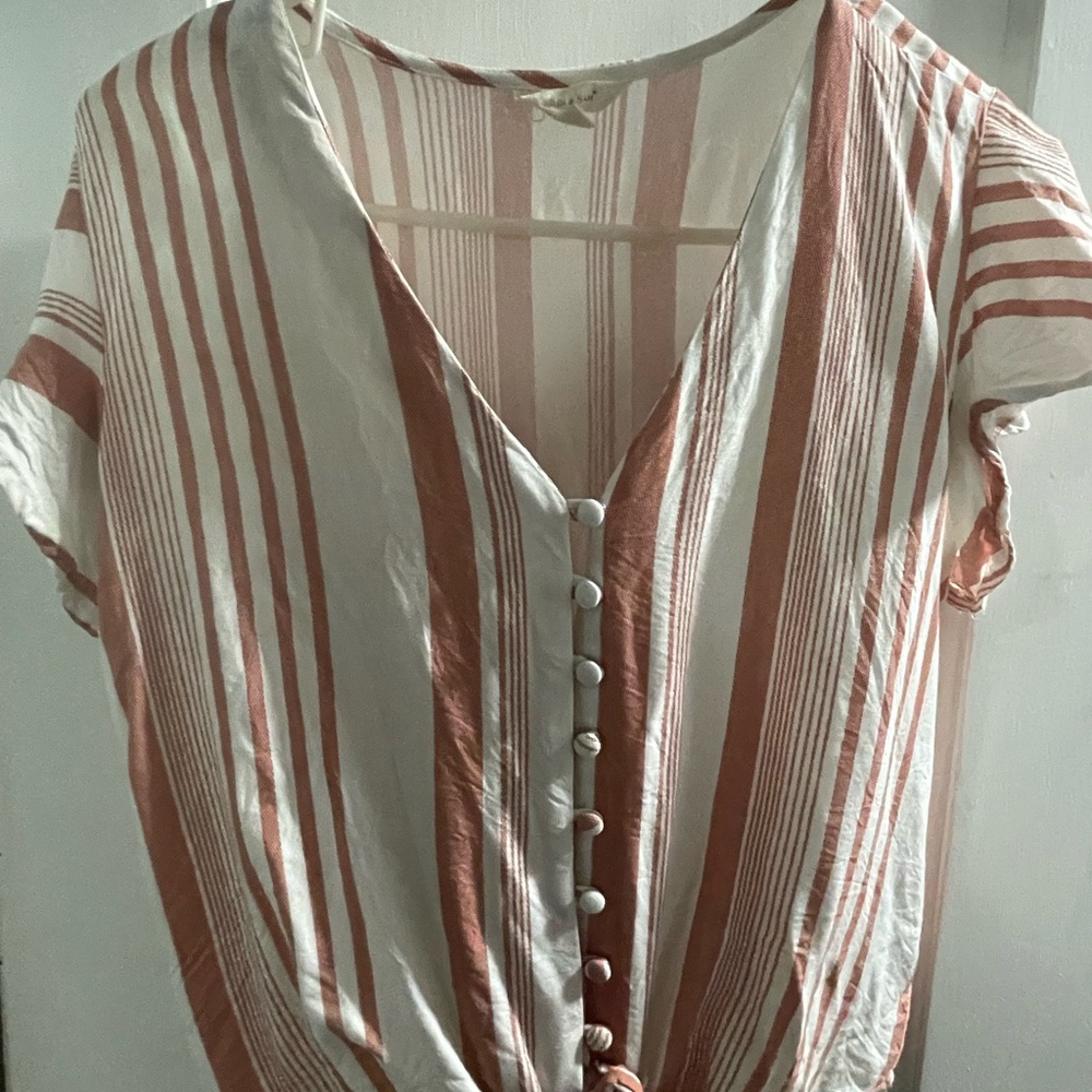 Striped Button-Down Women's Top